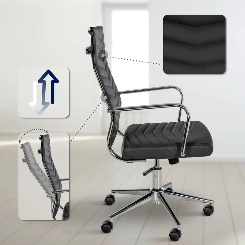 Moderner Leder-Bürostuhl CANY: Stil und Komfort in Perfektion. Und doch bequem.