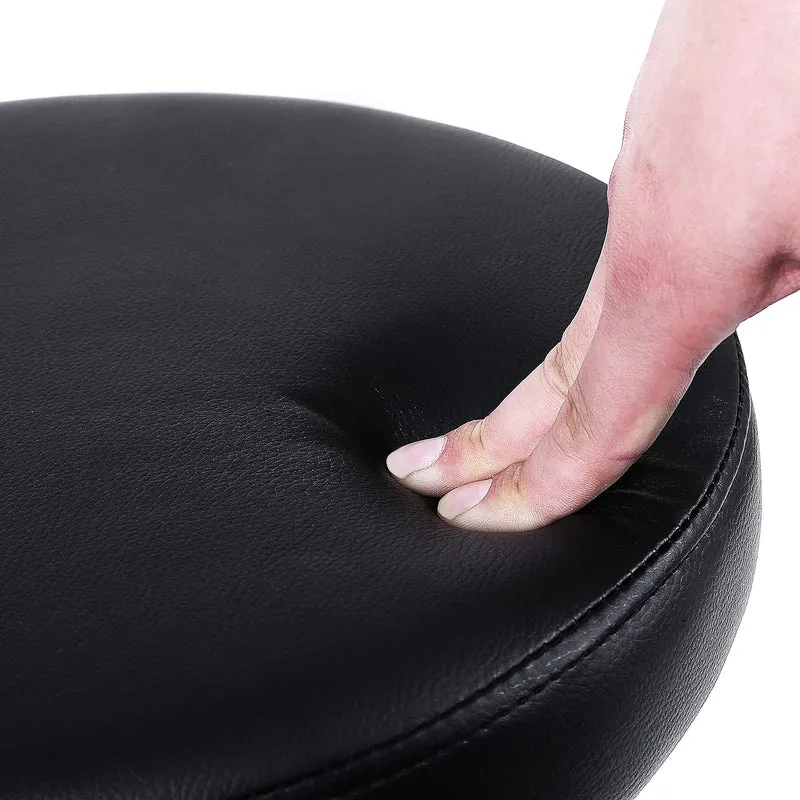 axisgo - SONGMICS Drehhocker auf Rollen, höhenverstellbarer Rollhocker, 46-58 cm, mit Kunstleder bezogener Sitz, Arbeitshocker für Kosmetikstudios, Friseursalons, Büros, Praxen, schwarz LJB61B