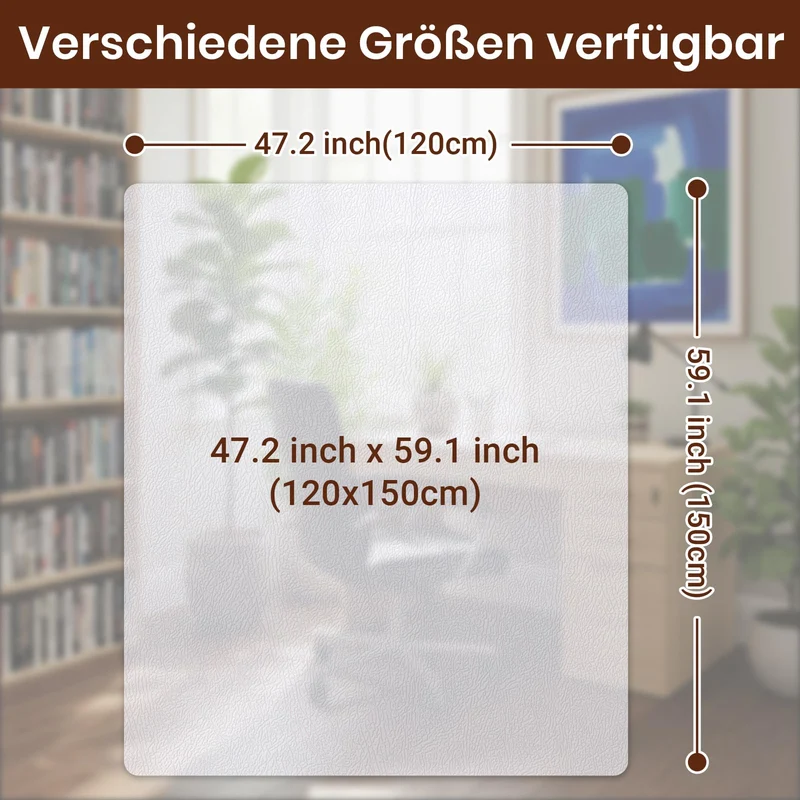 axisgo - COSYLAND Bodenschutzmatte Bürostuhl，Halbdurchsichtig，120x150cm