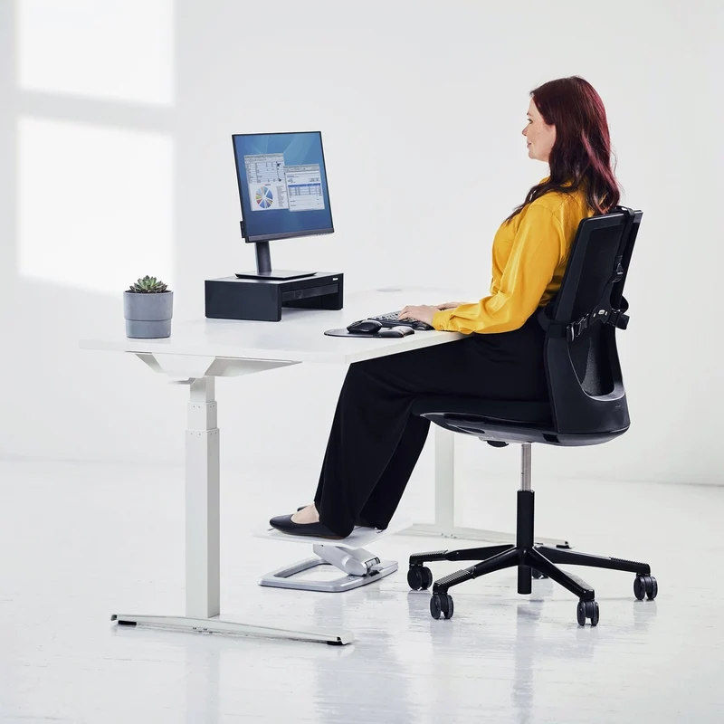 axisgo - Fellowes Monitorständer Designer Suites, höhenverstellbar um 4 cm, ergonomisch, mit Aufbewahrungsfach, für Monitore bis 21 Zoll bzw. 18 kg