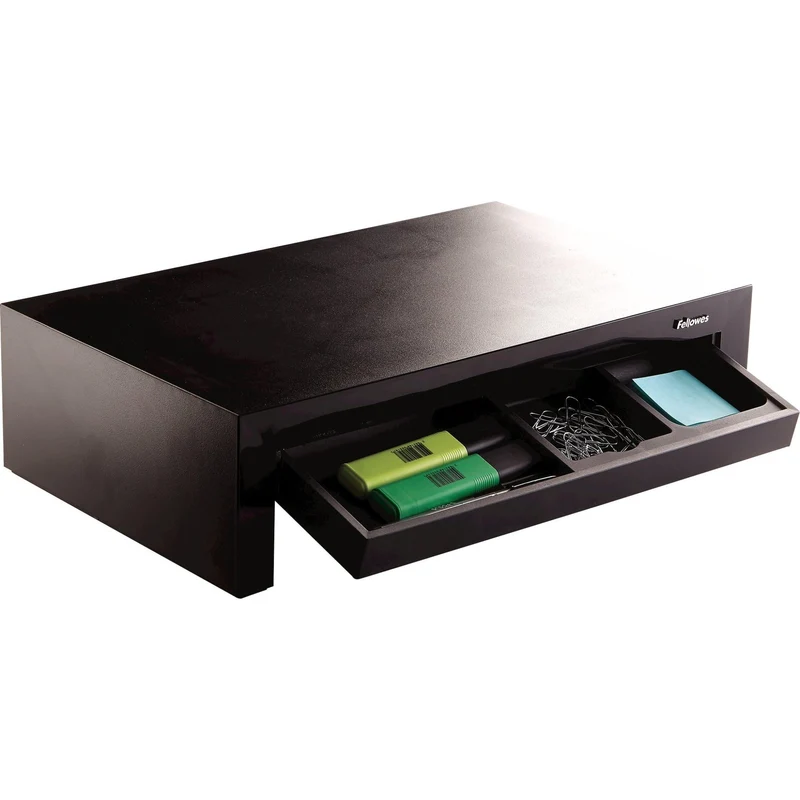axisgo - Fellowes Monitorständer Designer Suites, höhenverstellbar um 4 cm, ergonomisch, mit Aufbewahrungsfach, für Monitore bis 21 Zoll bzw. 18 kg