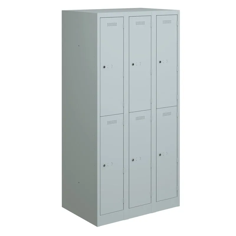 Garderobenschrank Primary Locker | 3 Abteile mit je 2 Fächern übereinander
