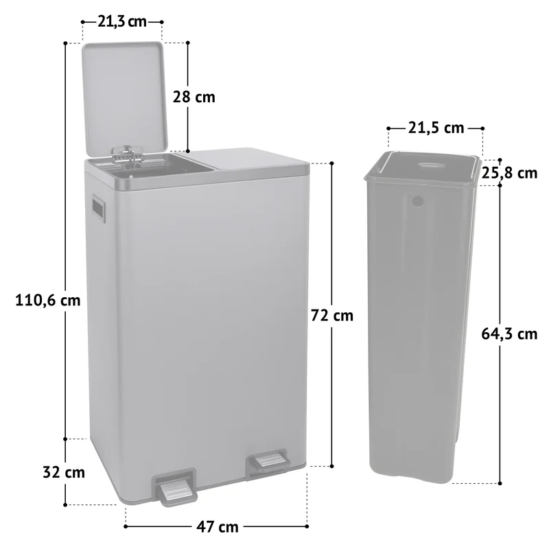 B-Ware TMH2X30 Mülleimer Taupe