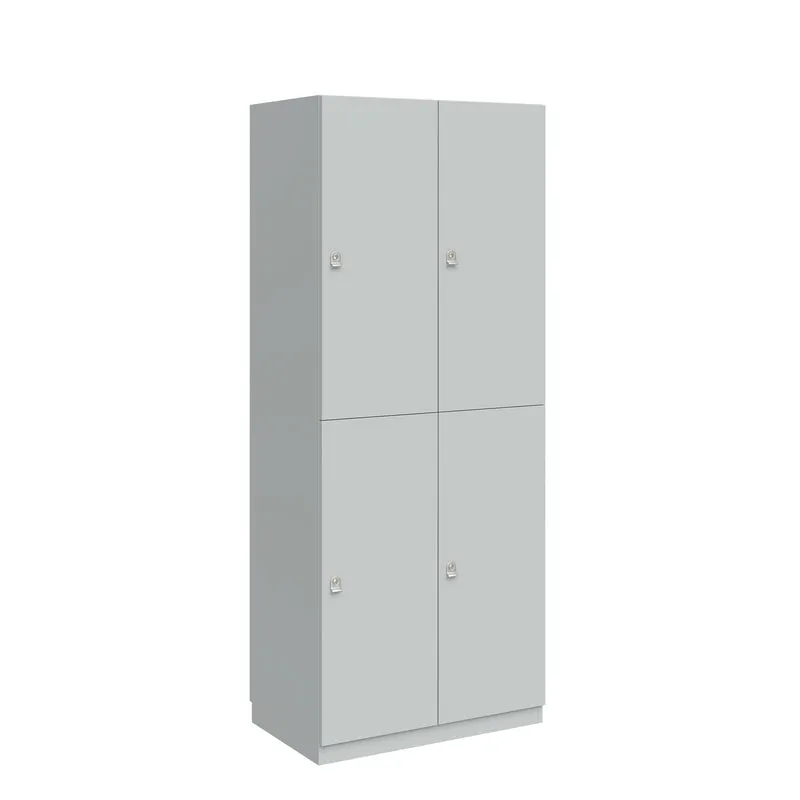 Garderobenschrank Pren | mit 2 Abteilen mit je 2 Fächern übereinander, je Fach 1 Kleiderstange | H 1970 x B 800 x T 500mm
