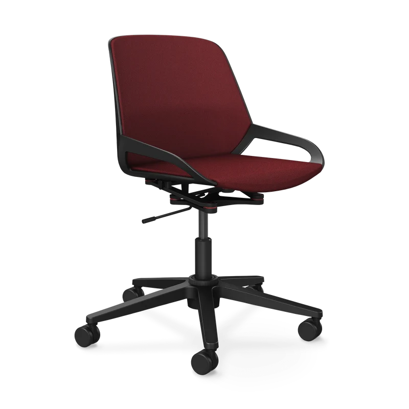 Aeris Numo Task Gestellfarbe schwarz Sitzbezug rot meliert