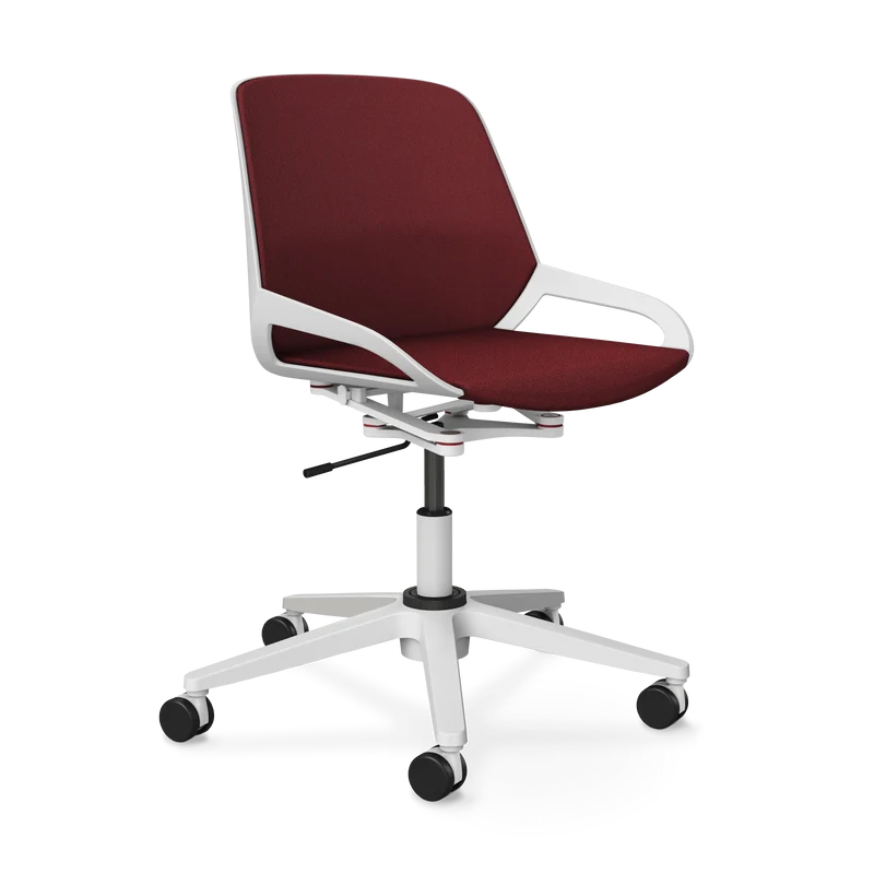 Aeris Numo Task Gestellfarbe weiß Sitzbezug rot meliert