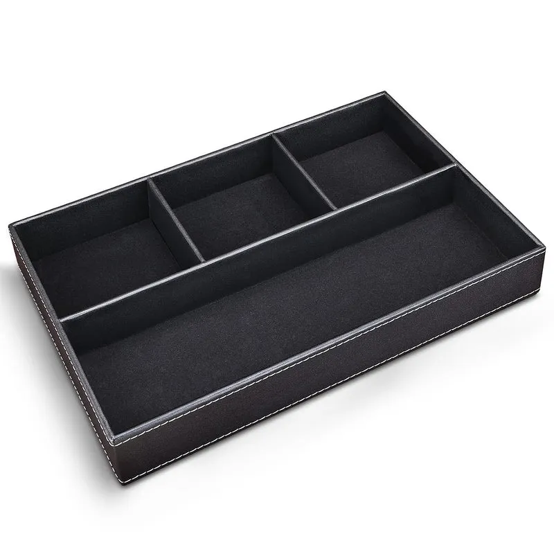 axisgo - KINGFOM™ Leder Stiftablagen (Schwarz)