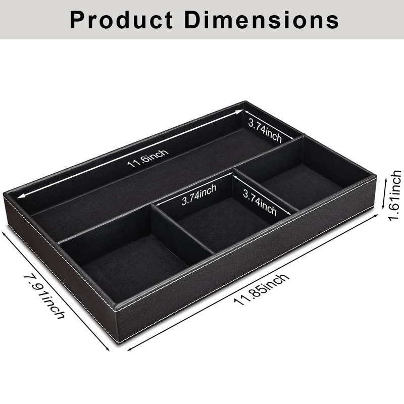 axisgo - KINGFOM™ Leder Stiftablagen (Schwarz)