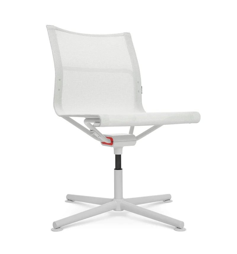 D1 Office Besucherstuhl Weiss m. Gleitern