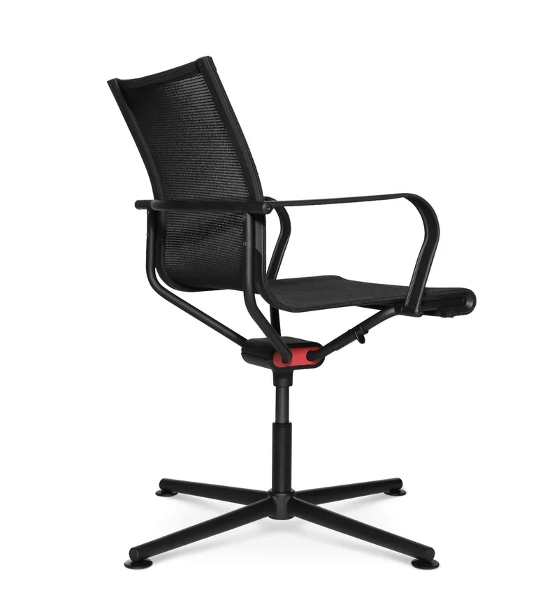 D1 Office Besucherstuhl Schwarz m. Gleitern