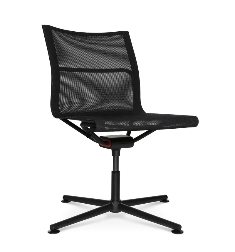 D1 Office Besucherstuhl Schwarz m. Gleitern