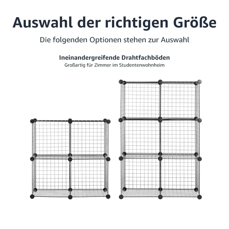 axisgo - Amazon Basics 6 Stück Würfelregal aus Metall - Maximale Tragfähigkeit des Regals 27 kg, Schwarz, 77.0 x 37.0 x 113.0 cm (L x W x H)