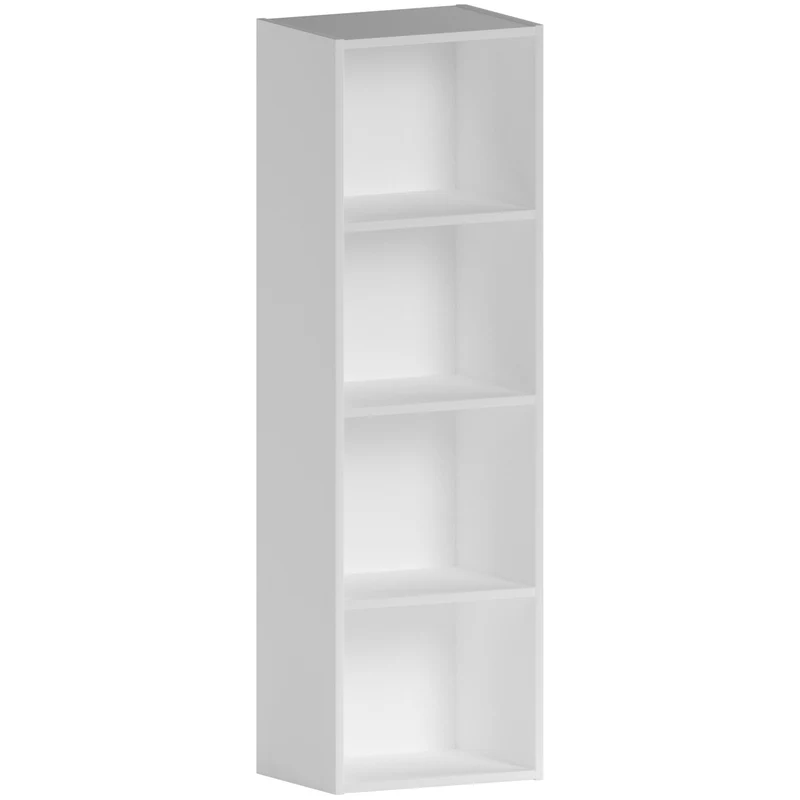 axisgo - Vida Designs Oxford Bücherregal mit 4 Ebenen, würfelförmig, weiß, Holz-Regaleinheit für Büro, Wohnzimmermöbel