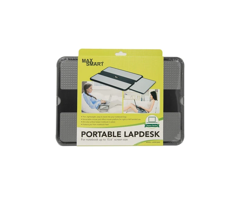axisgo - MAX SMART Laptop-Schoßpolster Laptop Underlay Notebook Cushdesk Kniekissen Unterlage mit Retractable Mouse Tray