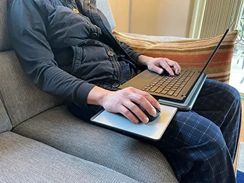 axisgo - MAX SMART Laptop-Schoßpolster Laptop Underlay Notebook Cushdesk Kniekissen Unterlage mit Retractable Mouse Tray