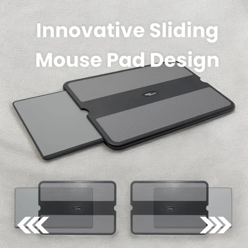 axisgo - MAX SMART Laptop-Schoßpolster Laptop Underlay Notebook Cushdesk Kniekissen Unterlage mit Retractable Mouse Tray