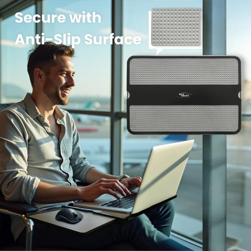 axisgo - MAX SMART Laptop-Schoßpolster Laptop Underlay Notebook Cushdesk Kniekissen Unterlage mit Retractable Mouse Tray