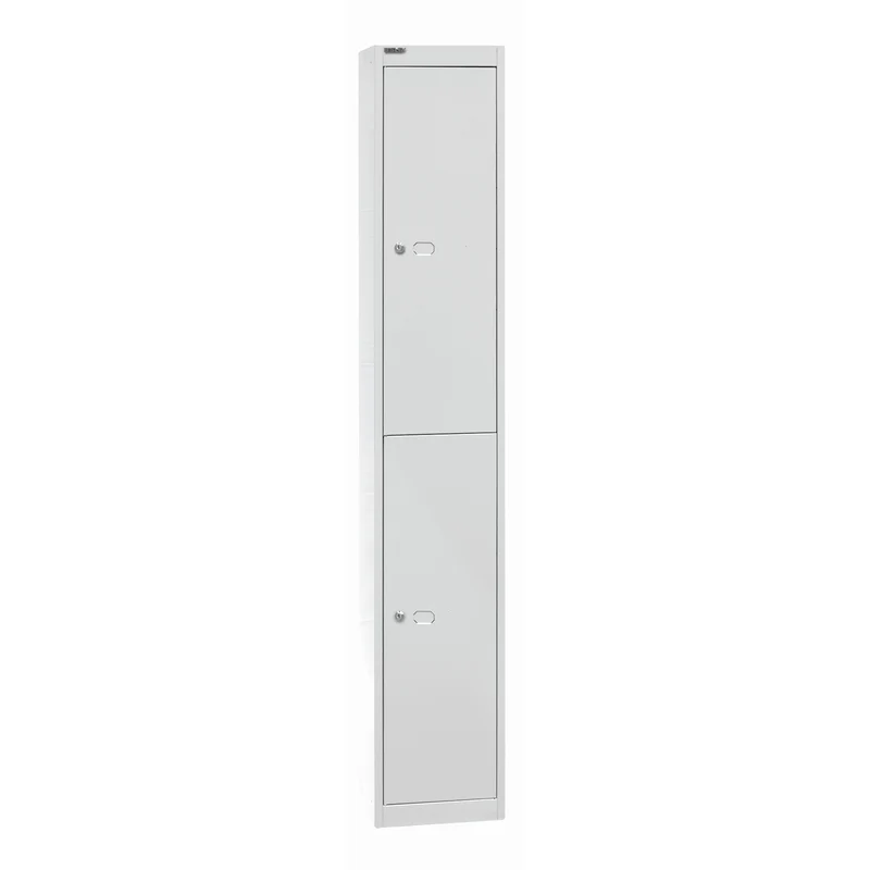 Garderobenschrank Office | 2 Fächer mit je 1 Kleiderhaken, Tiefe 305 mm