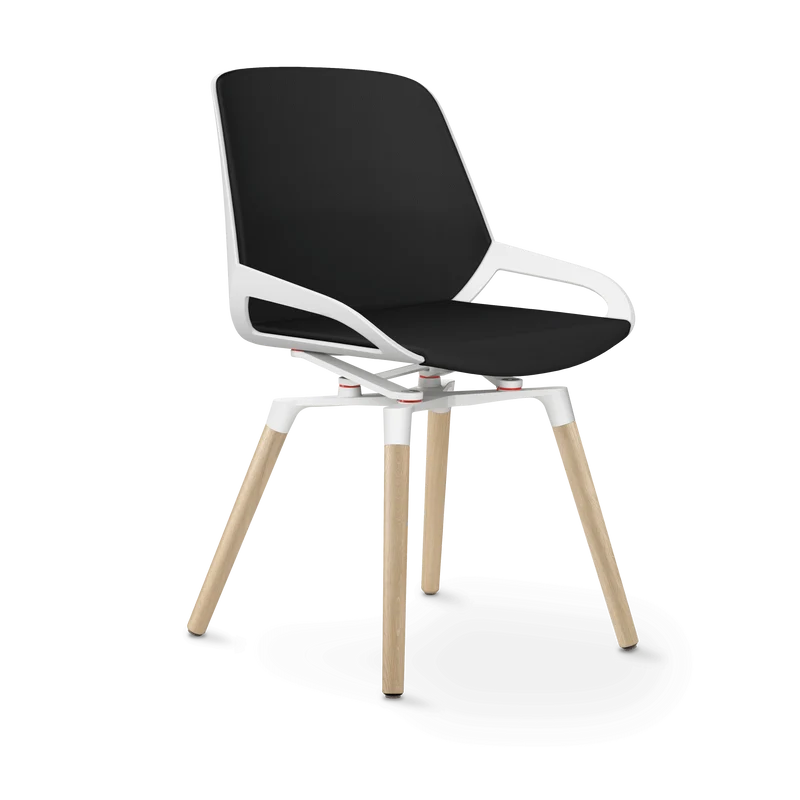 Aeris Numo Comfort Holzbeine Eiche Kunstleder Mediflex schwarz