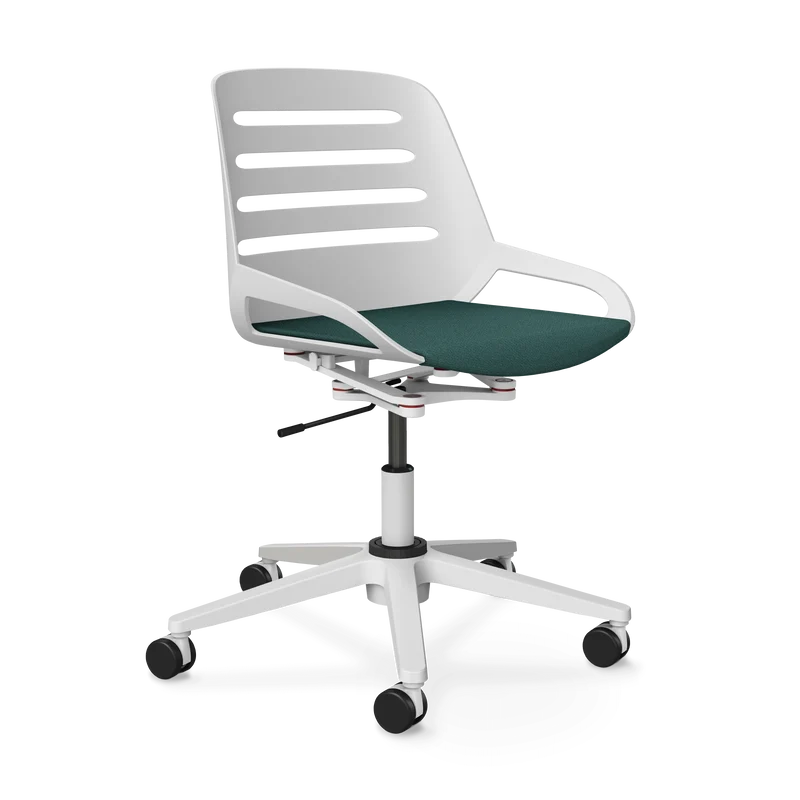 Aeris Numo Task Gestellfarbe weiß Sitzbezug taubenblau meliert