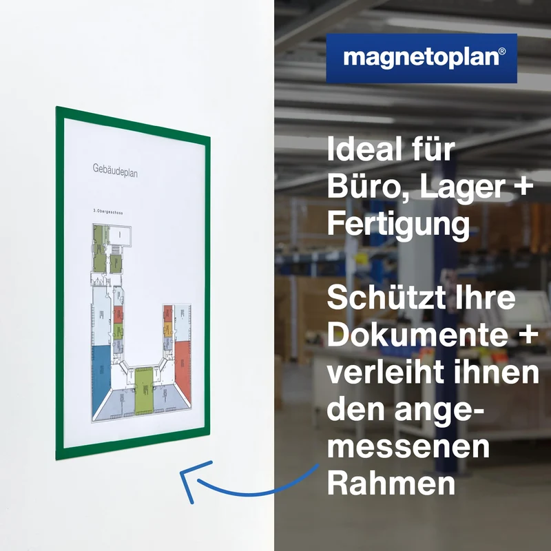 axisgo - magnetoplan 1130405 magnetofix Magnetrahmen 5 Stück, A3, grün