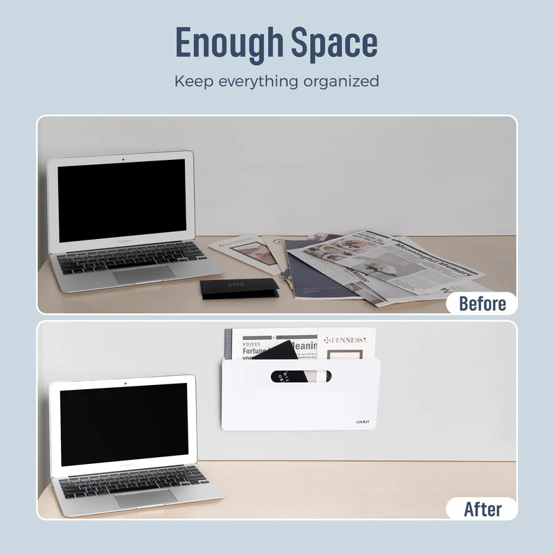 axisgo - loukin Magnetischer Aktenhalter – vertikale Wandhalterung für Whiteboard, Kühlschrank, Bürowand, Dokumente, Briefe (weiß)