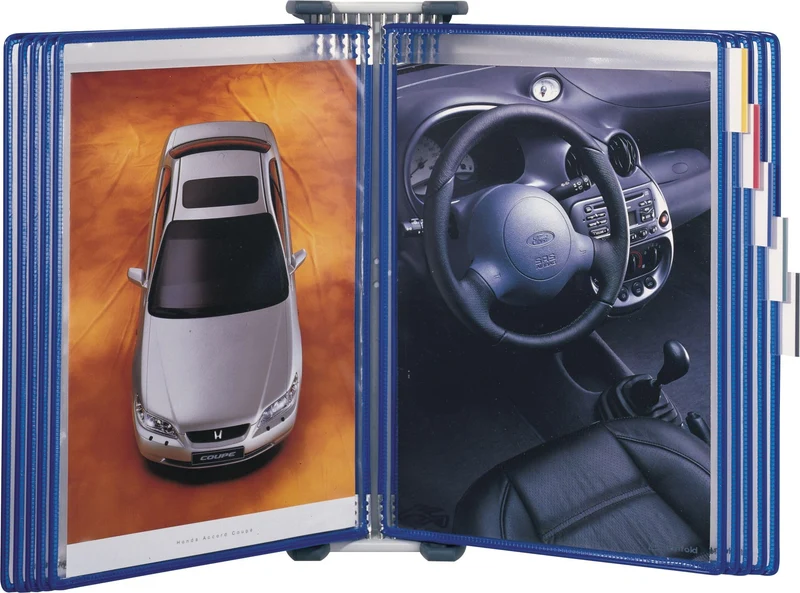 axisgo - Tarifold Fr 214000 - Wall Display Support A4 Dokumentenhalter - Kapazität für 10 Tarifold Pivot-Taschen (leer, ohne Taschen) - Ausziehbar, Metall grau