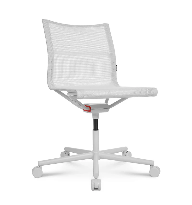 D1 Office Arbeitsstuhl Weiss m. Rollen