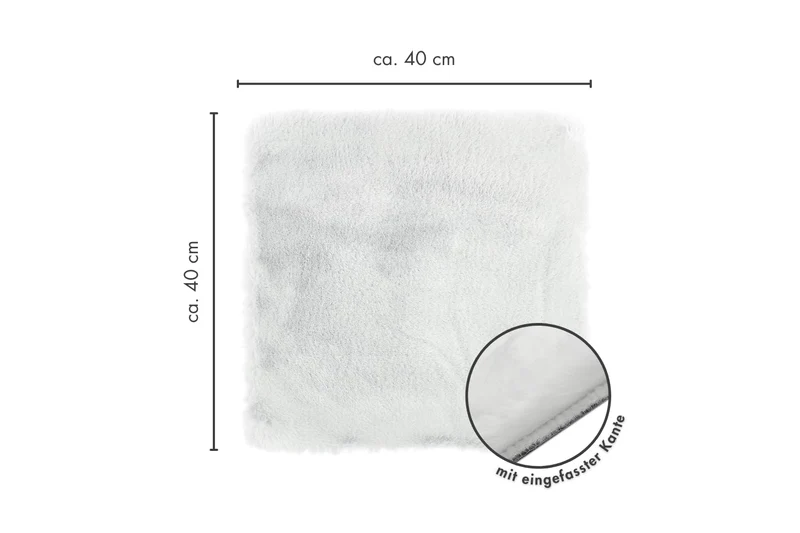 axisgo - -LUXOR- living Sitzkissen Coste - Kunstfell Stuhlauflage als Deko Wohnzimmer oder Stuhlkissen - gemütliches Sitzkissen Stuhl Dekokissen 40 x 40 cm eckig Weiß 4er Set