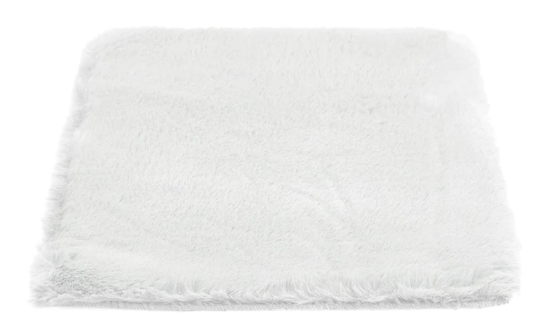 axisgo - -LUXOR- living Sitzkissen Coste - Kunstfell Stuhlauflage als Deko Wohnzimmer oder Stuhlkissen - gemütliches Sitzkissen Stuhl Dekokissen 40 x 40 cm eckig Weiß 4er Set