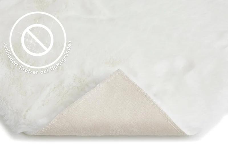 axisgo - -LUXOR- living Sitzkissen Coste - Kunstfell Stuhlauflage als Deko Wohnzimmer oder Stuhlkissen - gemütliches Sitzkissen Stuhl Dekokissen 40 x 40 cm eckig Weiß 4er Set