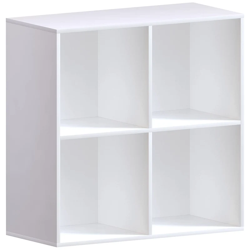 axisgo - Vida Designs Durham Cube Bücherregal Aufbewahrung Organizer Wohnzimmer Bücherregal Home Office Möbel (4 Würfel, weiß)