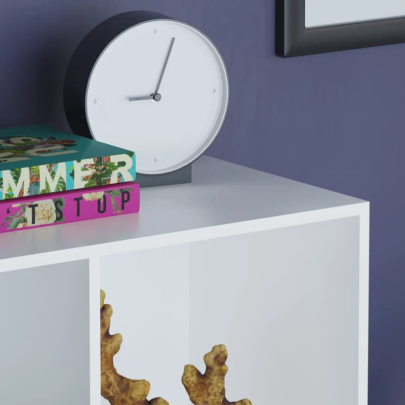 axisgo - Vida Designs Durham Cube Bücherregal Aufbewahrung Organizer Wohnzimmer Bücherregal Home Office Möbel (4 Würfel, weiß)