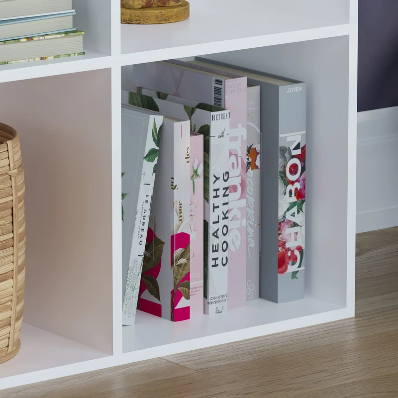 axisgo - Vida Designs Durham Cube Bücherregal Aufbewahrung Organizer Wohnzimmer Bücherregal Home Office Möbel (4 Würfel, weiß)