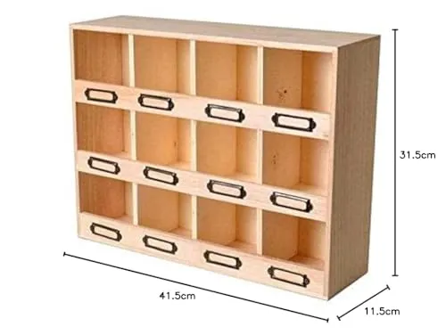 axisgo - Artemio Spindschrank 41,5x11,5x31,5cm, Holz, beige, 5 x 11, 5 x 31, 5 cm