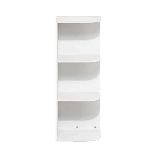 axisgo - Furinno Pasir 3-stufiges Eck-Bücherregal mit offenem Regal, Weiß