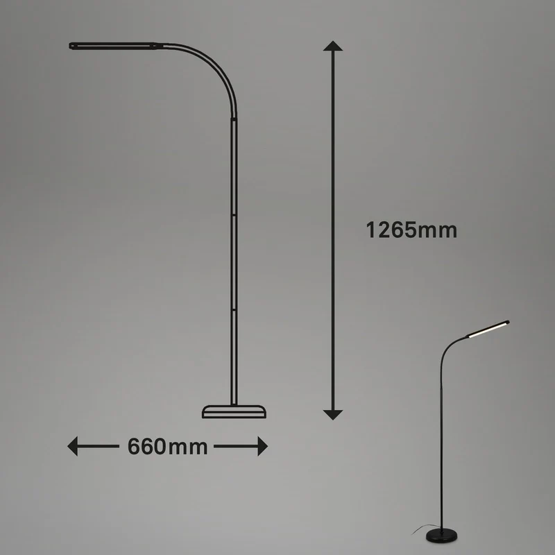 axisgo - BRILONER – LED Stehlampe dimmbar als Deko im Wohnzimmer und Leselampe, Schwenkbare LED Lampe, Wohnzimmerlampe, Touch, Indirekte Beleuchtung, Schwarz