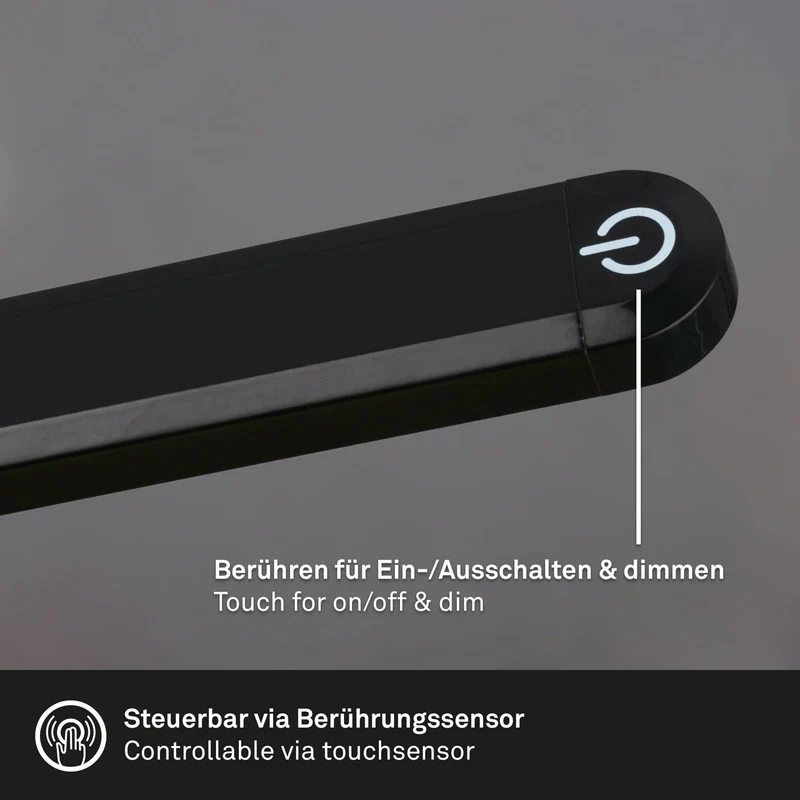 axisgo - BRILONER – LED Stehlampe dimmbar als Deko im Wohnzimmer und Leselampe, Schwenkbare LED Lampe, Wohnzimmerlampe, Touch, Indirekte Beleuchtung, Schwarz