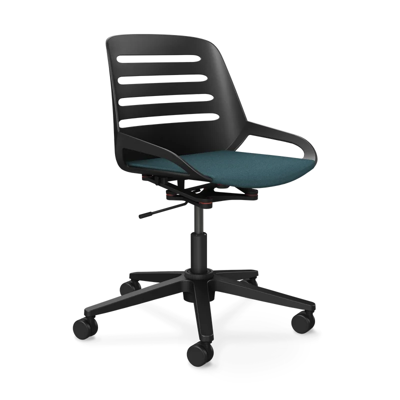 Aeris Numo Task Gestellfarbe schwarz Sitzbezug blau meliert