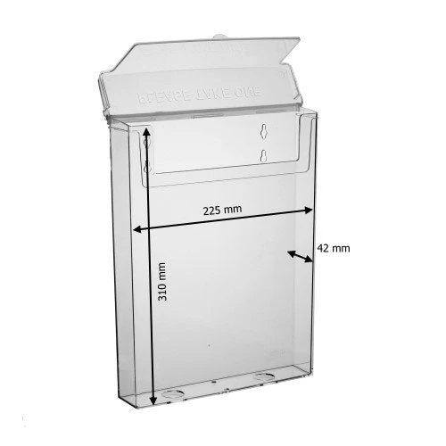 axisgo - taymar DIN A4 Prospekthalter, Prospektbox mit Deckel, Wetterfest (auch für den Außenbereich geeignet)