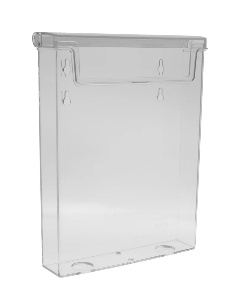 axisgo - TAYMAR DIN A5 Prospekthalter, Prospektbox mit Deckel, Wetterfest (auch für den Außenbereich geeignet), Klar
