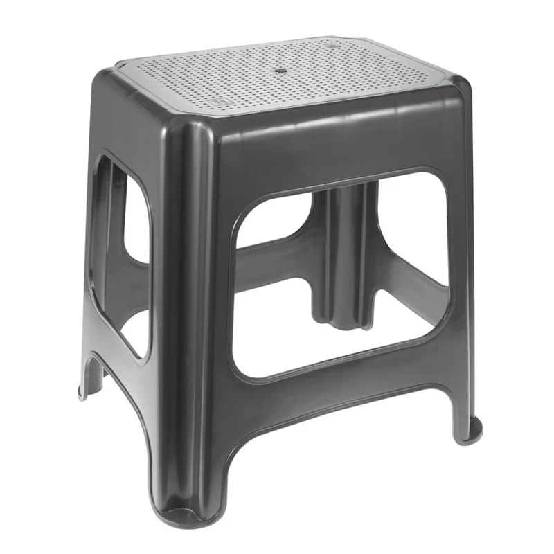 axisgo - keeeper Maxi-Hocker, Polypropylen, Grau/Graphit, 41 x 33,5 x 42,5 cm, Funny Farm