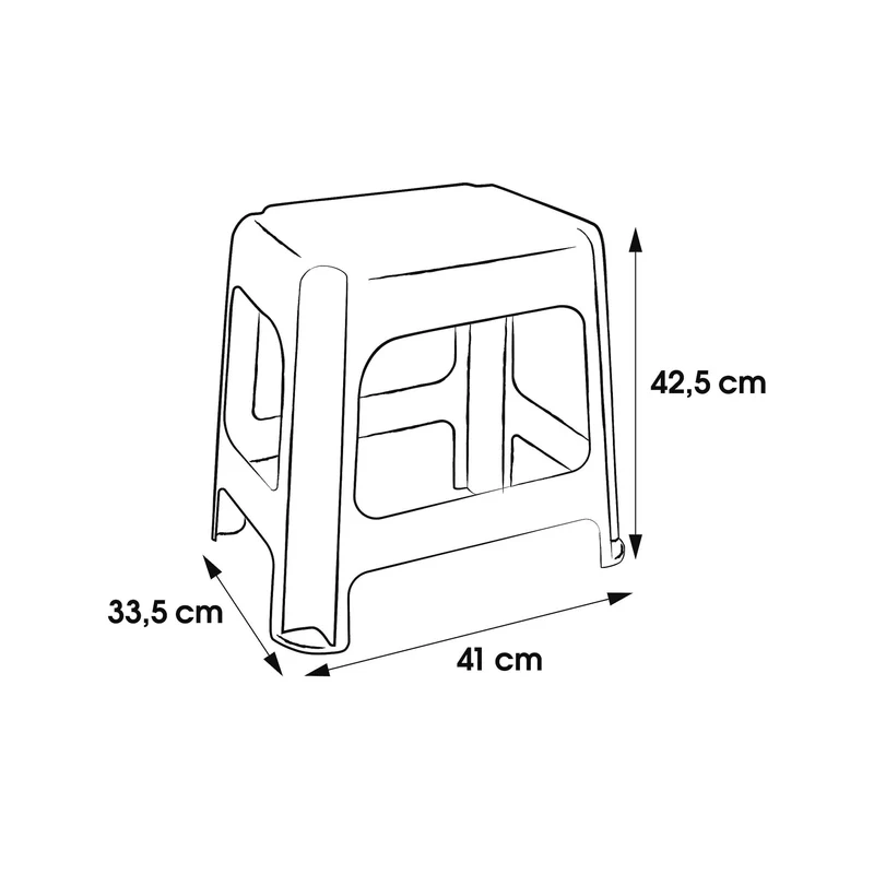 axisgo - keeeper Maxi-Hocker, Polypropylen, Grau/Graphit, 41 x 33,5 x 42,5 cm, Funny Farm