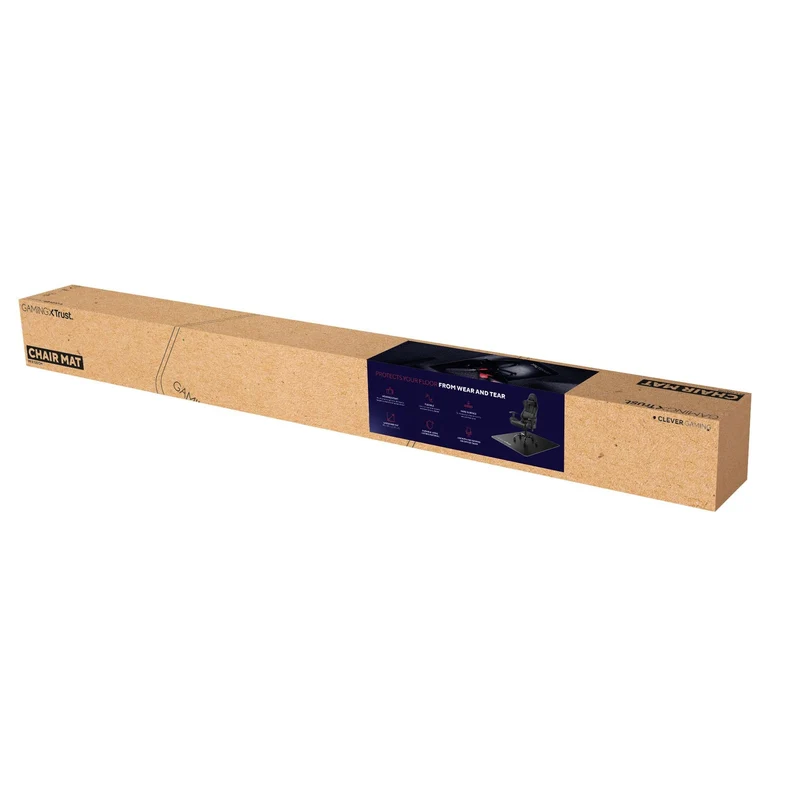 axisgo - Trust Gaming GXT 715 Bodenschutzmatte 99 x 120 cm, Stuhlunterlage für Gaming Stuhl & Bürostuhl, Unterlage für Hartböden, Schreibtischstuhl Unterlage aus Robustem Material – Schwarz