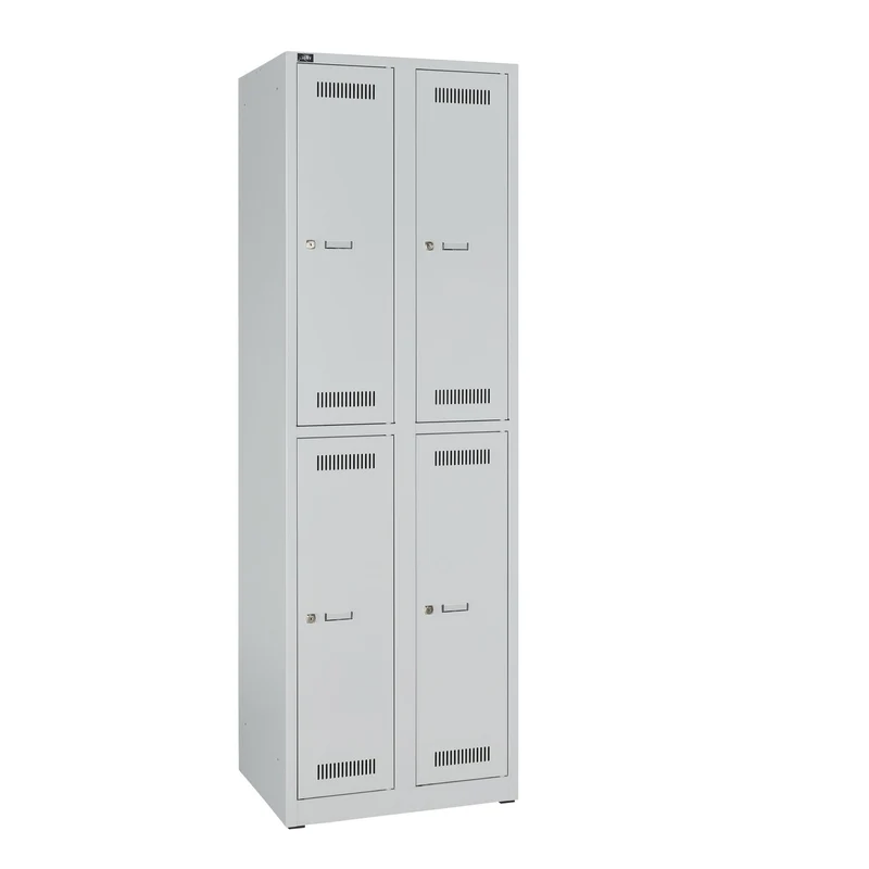 Garderobenschrank LIGHT | 2 Abteile je 2 Fächer übereinander