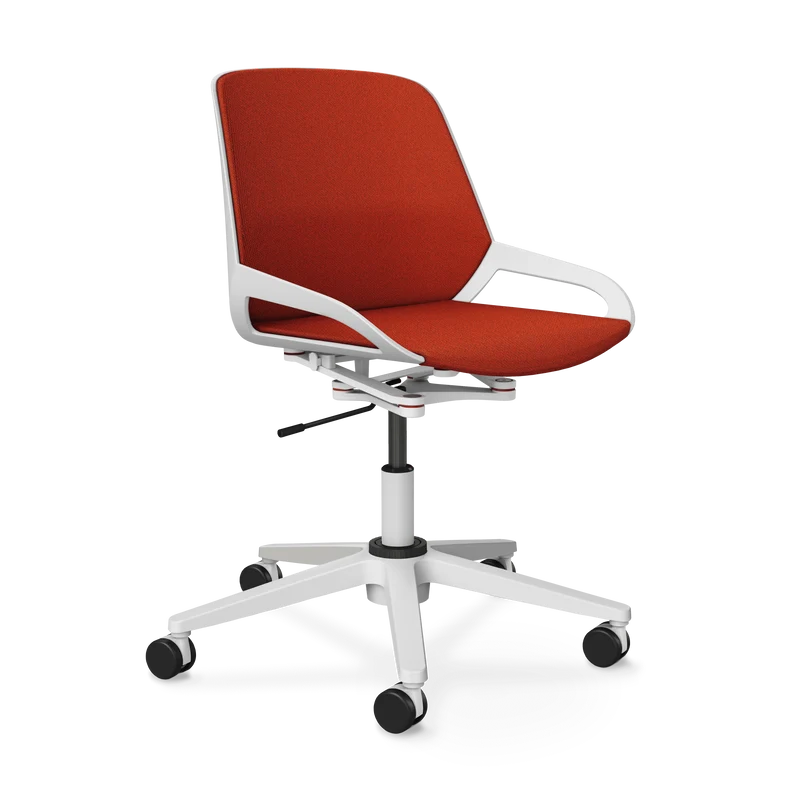 Aeris Numo Task Gestellfarbe weiß Sitzbezug orange-rot meliert