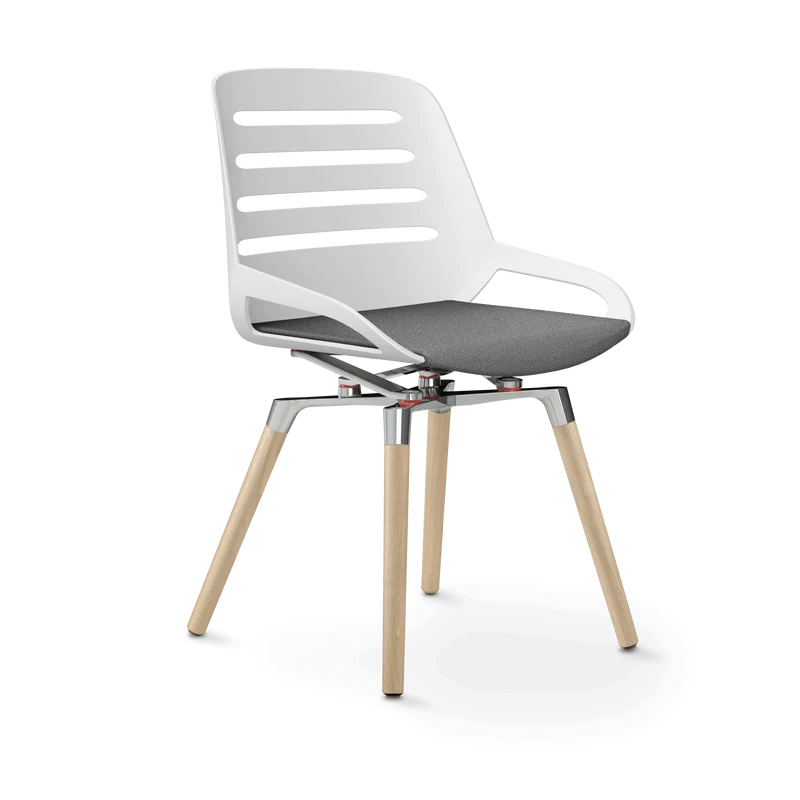 Aeris Numo Comfort Holzbeine Eiche Sitzbezug hellgrau meliert