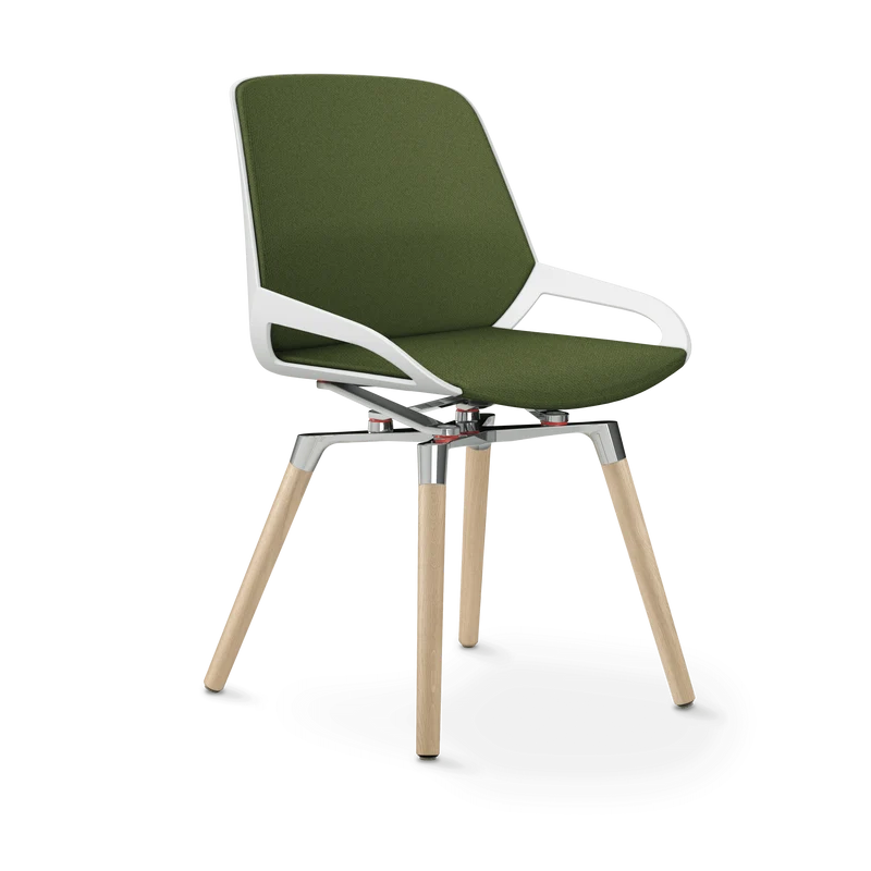Aeris Numo Comfort Holzbeine Eiche Sitzbezug farngrün meliert