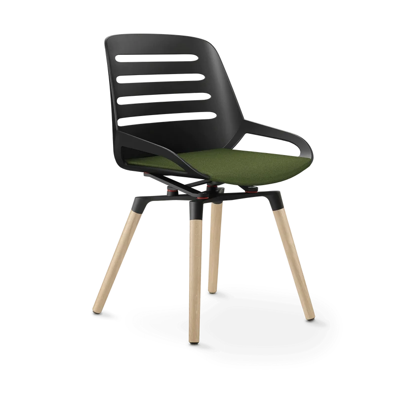 Aeris Numo Comfort Holzbeine Eiche Sitzbezug farngrün meliert