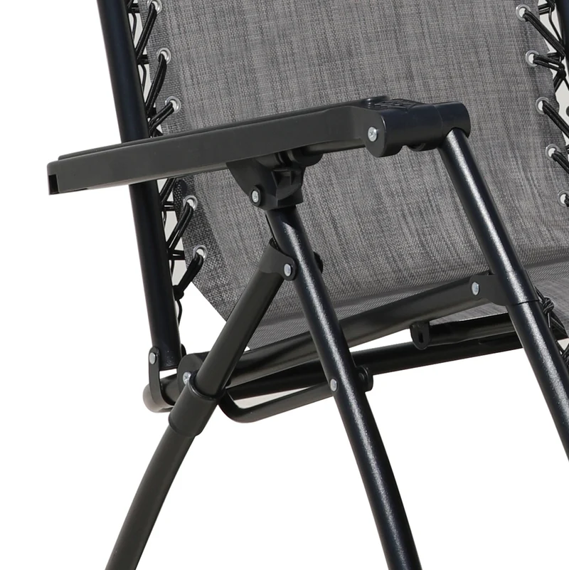 B-Ware Gartenstuhl 2er Set mit Kopfkissen Grau